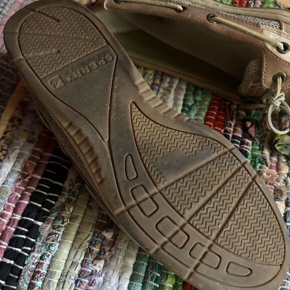 Sperry Women’s Top Sider Beige Leather Boat Shoes 8M - Picture 6 of 16